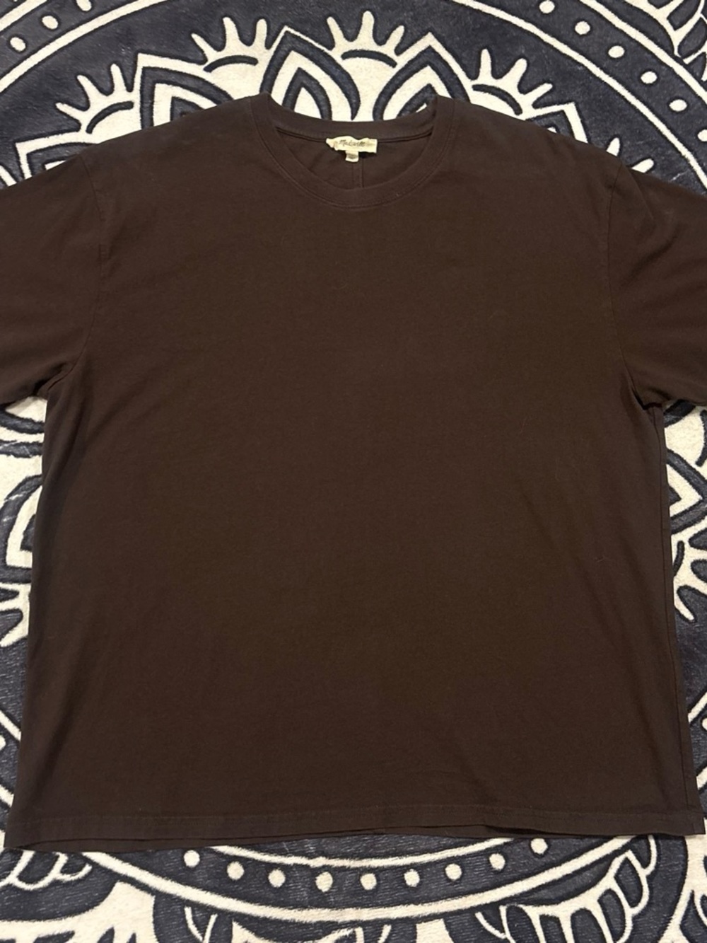 Madewell Brown Short Sleeve Crewneck Cotton T-Shirt Size Medium